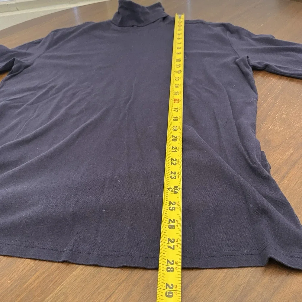 Polo Ralph Lauren Turtleneck Shirt Mens Large Blue Long Sleeve Shirt VTG Vintage